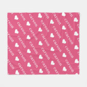 Hot-roze Eenvoudige, aangepaste herhalingsnaam Fleece Deken (Voorkant (Horizontaal))