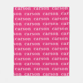 Hot-roze Eenvoudige, aangepaste herhalingsnaam Fleece Deken (Voorkant)