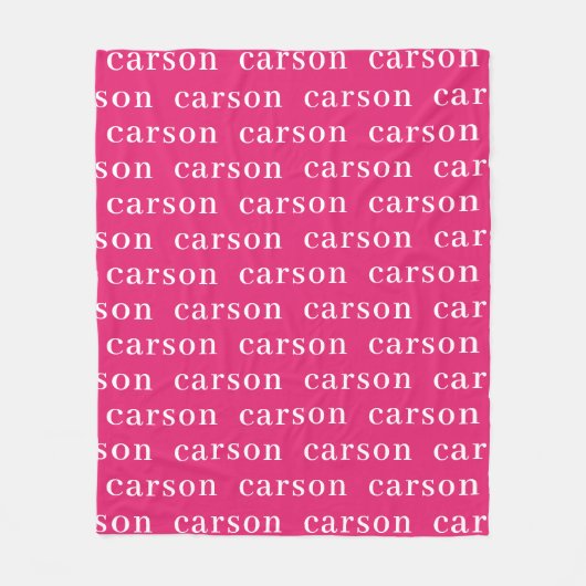 Hot-roze Eenvoudige, aangepaste herhalingsnaam Fleece Deken (Voorkant)