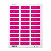 Hot-roze Eenvoudige monogram retouradreslabels Etiket (Full Sheet)