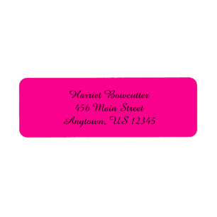 Hot-roze eenvoudige platte retouradreslabels etiket