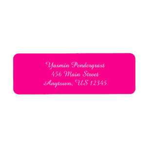 Hot-roze eenvoudige platte retouradreslabels etiket