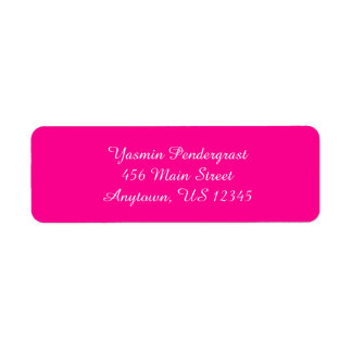 Hot-roze eenvoudige platte retouradreslabels etiket
