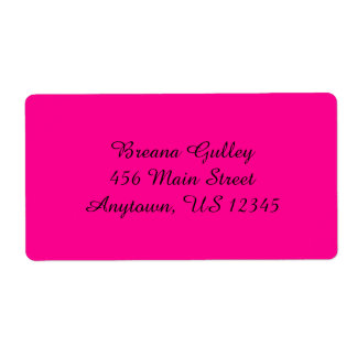 Hot-roze eenvoudige verzendlabels etiket