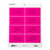 Hot-roze eenvoudige verzendlabels etiket (Full Sheet)