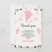 Hot Roze Eerste Rodeo 1e Verjaardag Bedankt Card (Voorkant)