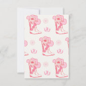 Hot Roze Eerste Rodeo 1e Verjaardag Bedankt Card (Achterkant)