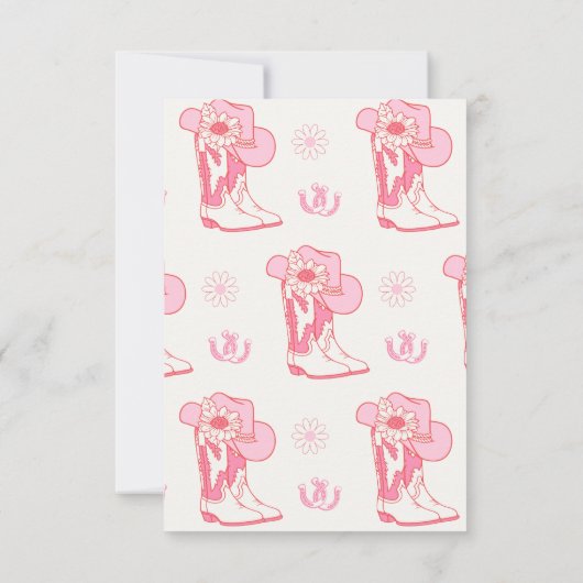 Hot Roze Eerste Rodeo 1e Verjaardag Bedankt Card (Achterkant)