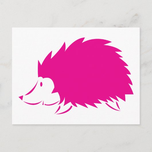 Hot-roze egel briefkaart (Voorkant)