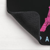 Hot-roze Eiffeltoren in faux glitter op zwart Muismat (Hoek)