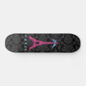 Hot-roze Eiffeltoren in faux-glitter Persoonlijk Skateboard (Horizontaal)
