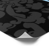 Hot-roze Eiffeltoren in faux-glitter Poster (Hoek)