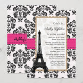 Hot-Roze Eiffeltower Parisian-Vrijgezellenfeest Kaart (Voorkant / Achterkant)