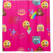 Hot roze emoji badkamer douche gordijn (Voorkant)