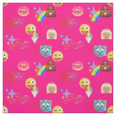 hot roze emoji fabric stof (Swatch)