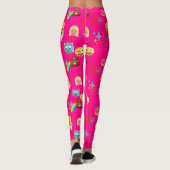 Hot roze emoji-leggings leggings (Achterkant)