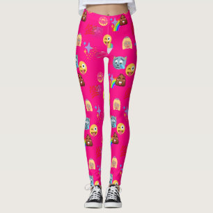 Hot roze emoji-leggings leggings