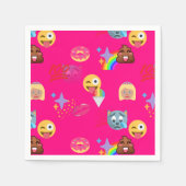 Hot roze emoji papier servetten (Voorkant)