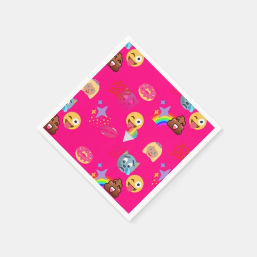 Hot roze emoji papier servetten (Hoek)