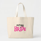 Hot-roze en Black Future Bride Grote Tote Bag (Voorkant)