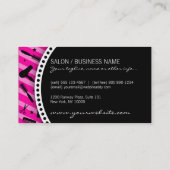 Hot-roze en Black Hair Salon Tools Visitekaartje (Achterkant)