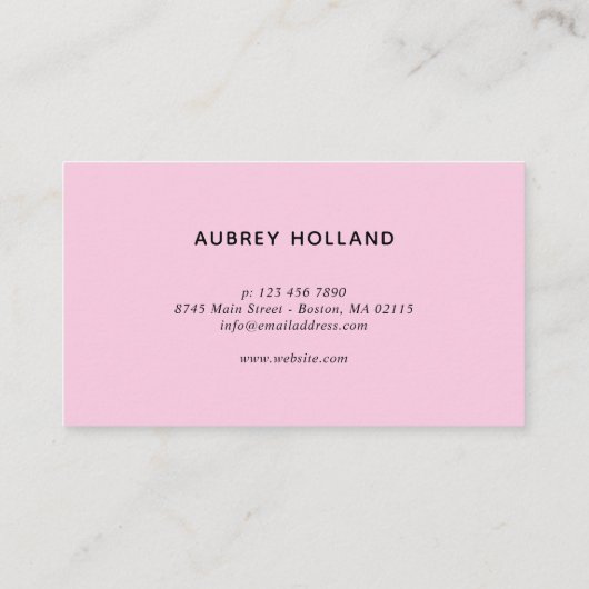 Hot-roze en Black Script Makeup Hair Visitekaartje (Achterkant)