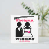 Hot-roze en Black Shotgun Weddenschappen Kaart (Staand voorkant)
