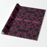 Hot-roze en Black Swirl Gothic Wedding Cadeaupapier<br><div class="desc">Ons mooie vormgeving geeft een modern element aan dit hete roze en zwarte gotische bruiloft collectie. Ideaal voor een donkere bruiloft of Rockabilly affaire.</div>