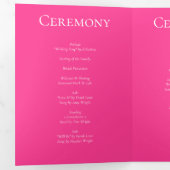 Hot-roze en Black Swirl Gothic Wedding Drieluik Programma (Binnenzijde eerst)