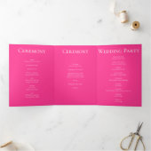 Hot-roze en Black Swirl Gothic Wedding Drieluik Programma (Binnen)