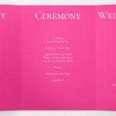 Hot-roze en Black Swirl Gothic Wedding Drieluik Programma (Binnenkant midden)