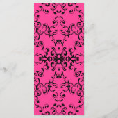 Hot-roze en Black Swirl Gothic Wedding Menu (Achterkant)