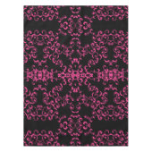 Hot-roze en Black Swirl Gothic Wedding Tafelkleed (Voorkant)