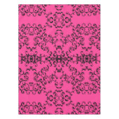 Hot-roze en Black Swirl Gothic Wedding Tafelkleed (Voorkant)