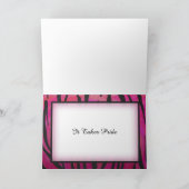 Hot-roze en Black Tiger Stripe Hartelijk dank Bedankkaart (Binnen)