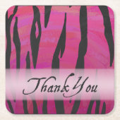 Hot-roze en Black Tiger Stripe Hartelijk dank Kartonnen Onderzetters (Voorkant)