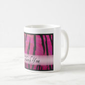 Hot-roze en Black Tiger Stripe Hartelijk dank Koffiemok (Voorkant rechts)