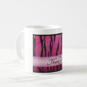 Hot-roze en Black Tiger Stripe Hartelijk dank Koffiemok (Voorkant links)