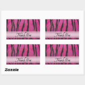 Hot-roze en Black Tiger Stripe Hartelijk dank Rechthoekige Sticker (Vel)