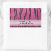 Hot-roze en Black Tiger Stripe Hartelijk dank Rechthoekige Sticker (Tas)