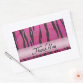 Hot-roze en Black Tiger Stripe Hartelijk dank Rechthoekige Sticker (Envelop)