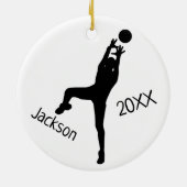 Hot-roze en Black 🏐 Volleyball Logo Wreate Keramisch Ornament (Achterkant)