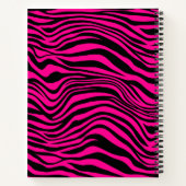 Hot-roze en Black Zebra Stripe samenstelling Notitieboek (Achterkant)
