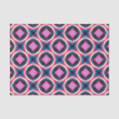 Hot-roze en blauw Abstract geometrisch patroon Tissuepapier (Voorkant)