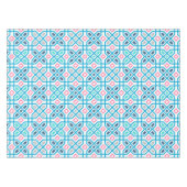 Hot-roze en blauw geometrisch patroon tafelkleed (Voorkant (Horizontaal))