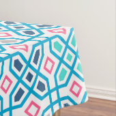 Hot-roze en blauw geometrisch patroon tafelkleed (Voorbeeld)