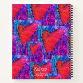 Hot roze en blauw meerdere harten notitieboek (Achterkant)