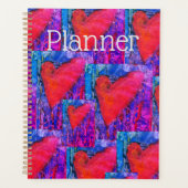 Hot roze en blauw meerdere harten planner (Voorkant)