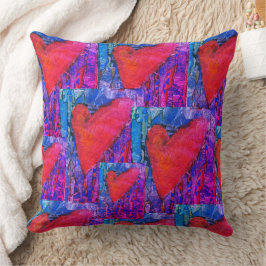 Hot roze en blauw Multiple Hearts Pillow Kussen