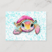 Hot-roze en Blauwgroen Turtle Boeken voor Baby Visitekaartje (Achterkant)